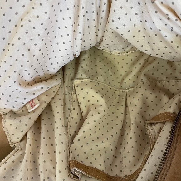 Lucky Penny Anthropologie Boho Leather Canvas Fringe Shoulder bag Hobo Cowgirl - Picture 7 of 7